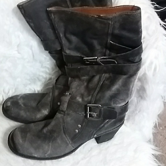 Nine West Shoes - Distressed look motorcycle boots